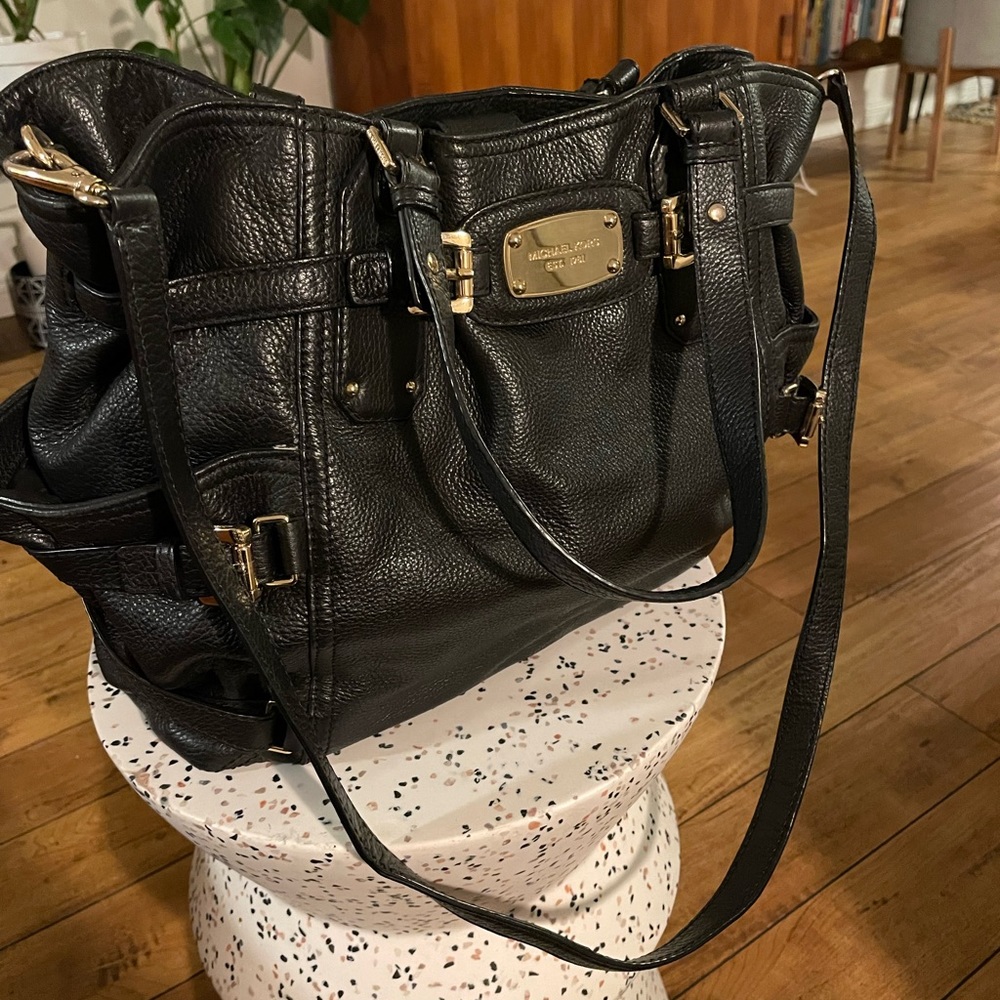 Michael Kors Black Leather Tote Bag